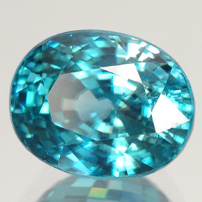 5,80 ctw natürlicher blauer Zirkon, Oval Schliff, VVS-VS