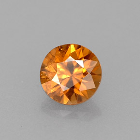 0,57 ctw natürlicher orangefarbener Zirkon, Rundschliff, VS
