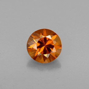 0,60 ctw natürlicher orangefarbener Zirkon, Rundschliff, VVS