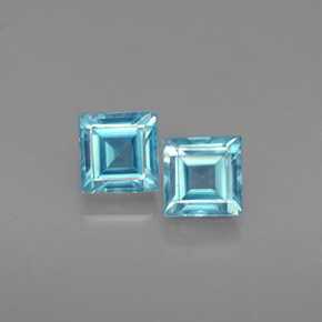  ct natürliche blauer Zirkon-Edelsteine, Quadrat, VS