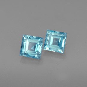  ct natürliche blauer Zirkon-Edelsteine, Quadrat, VS