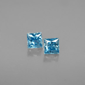  ct natürliche blauer Zirkon-Edelsteine, Quadrat, VVS