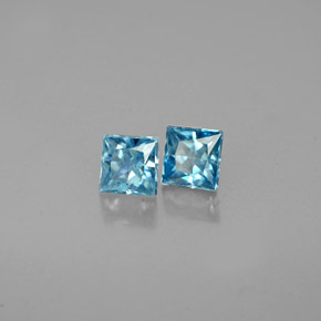  ct natürliche blauer Zirkon-Edelsteine, Quadrat, VVS