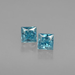  ct natürliche blauer Zirkon-Edelsteine, Quadrat, VS