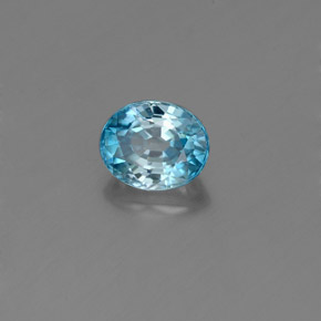 1,06 ctw natürlicher blauer Zirkon, Oval Schliff, VVS-VS