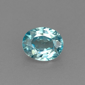 1,00 ctw natürlicher blauer Zirkon, Oval Schliff, VVS