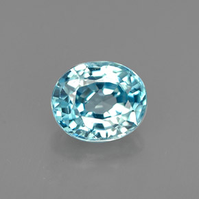 0,98 ctw natürlicher blauer Zirkon, Oval Schliff, VVS