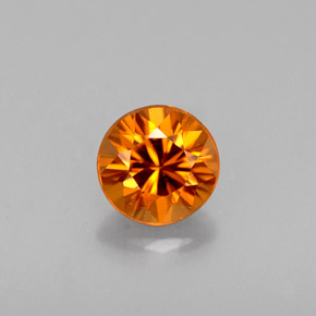 0,65 ctw natürlicher orangefarbener Zirkon, Rundschliff, VVS-VS
