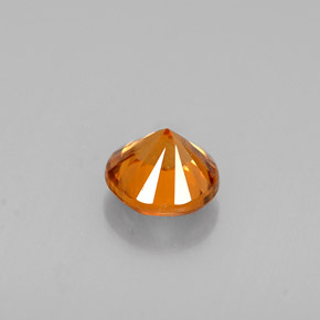 0,65 ctw natürlicher orangefarbener Zirkon, Rundschliff, VVS-VS