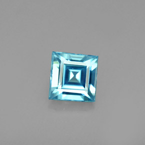 0,79 ctw natürlicher blauer Zirkon, Quadrat, VVS-VS