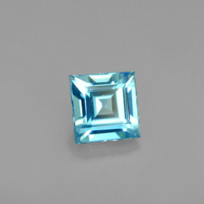 0,79 ctw natürlicher blauer Zirkon, Quadrat, VVS-VS