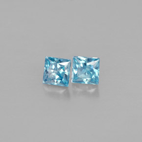  ct natürliche blauer Zirkon-Edelsteine, Quadrat, VVS
