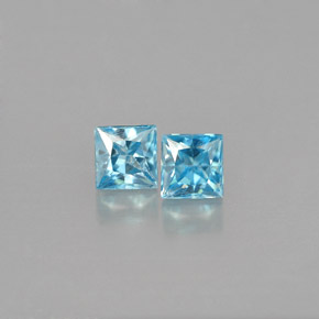  ct natürliche blauer Zirkon-Edelsteine, Quadrat, VVS-VS