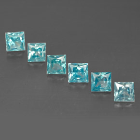  ct natürliche blauer Zirkon-Edelsteine, Quadrat, VVS