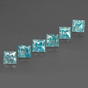  ct natürliche blauer Zirkon-Edelsteine, Quadrat, VVS