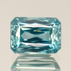 1,57 ctw natürlicher blauer Zirkon, Smaragdschliff, VVS