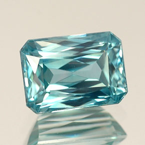 1,57 ctw natürlicher blauer Zirkon, Smaragdschliff, VVS