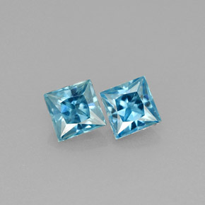  ct natürliche blauer Zirkon-Edelsteine, Quadrat, VVS