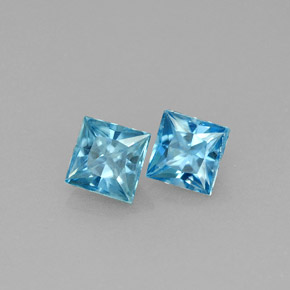  ct natürliche blauer Zirkon-Edelsteine, Quadrat, VVS