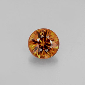 0,99 ctw natürlicher orangefarbener Zirkon, Rundschliff, VVS