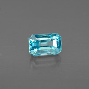 1,22 ctw natürlicher blauer Zirkon, Smaragdschliff, VS