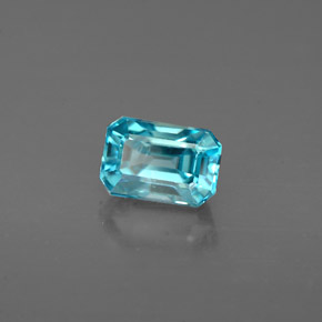 1,22 ctw natürlicher blauer Zirkon, Smaragdschliff, VS
