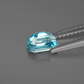 1,22 ctw natürlicher blauer Zirkon, Smaragdschliff, VS
