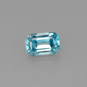 0,97 ctw natürlicher blauer Zirkon, Smaragdschliff, VVS