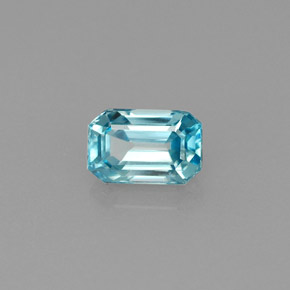 0,97 ctw natürlicher blauer Zirkon, Smaragdschliff, VVS
