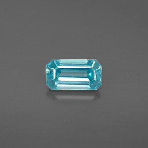 0,88 ctw natürlicher blauer Zirkon, Smaragdschliff, VVS