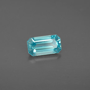 0,88 ctw natürlicher blauer Zirkon, Smaragdschliff, VVS