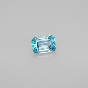 1,02 ctw natürlicher blauer Zirkon, Smaragdschliff, VVS