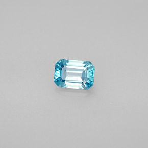 1,02 ctw natürlicher blauer Zirkon, Smaragdschliff, VVS