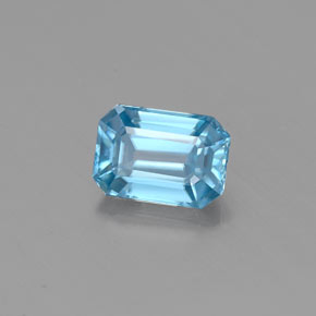 0,86 ctw natürlicher blauer Zirkon, Smaragdschliff, VVS