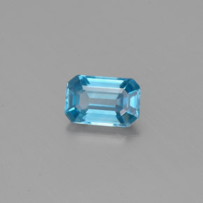 0,78 ctw natürlicher blauer Zirkon, Smaragdschliff, VVS