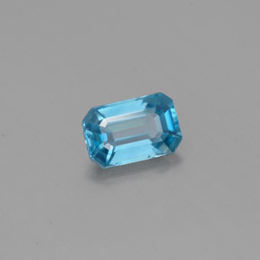 0,78 ctw natürlicher blauer Zirkon, Smaragdschliff, VVS
