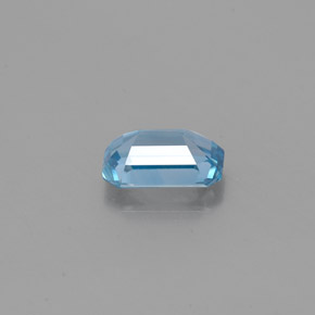 0,78 ctw natürlicher blauer Zirkon, Smaragdschliff, VVS