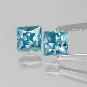  ct natürliche blauer Zirkon-Edelsteine, Quadrat, VVS-VS