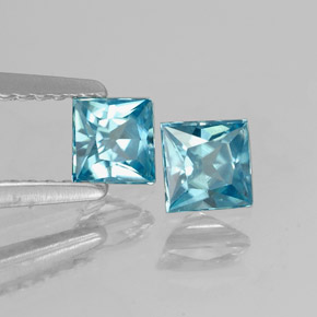  ct natürliche blauer Zirkon-Edelsteine, Quadrat, VVS-VS