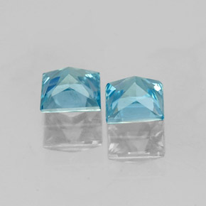  ct natürliche blauer Zirkon-Edelsteine, Quadrat, VVS-VS