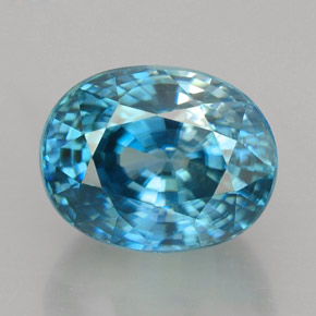 5,80 ctw natürlicher blauer Zirkon, Oval Schliff, VVS-VS