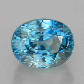 5,80 ctw natürlicher blauer Zirkon, Oval Schliff, VVS-VS