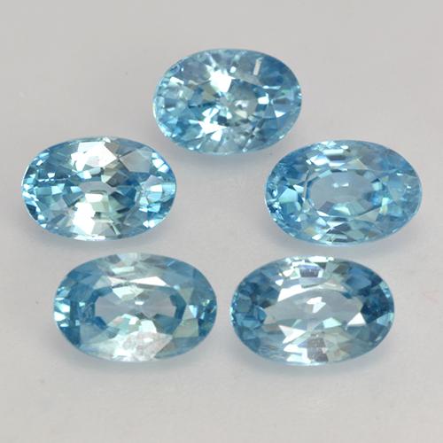 4,08 ct natürliche blauer Zirkon-Edelsteine, Oval Schliff, VVS