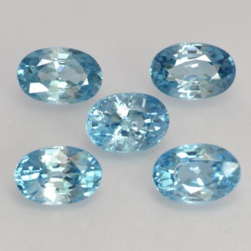 4,08 ct natürliche blauer Zirkon-Edelsteine, Oval Schliff, VVS