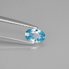 0,54 ctw natürlicher blauer Zirkon, Oval Schliff, VVS-VS