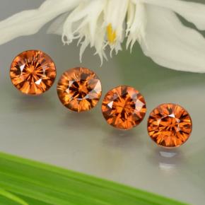 3,63 ct natürliche orangefarbener Zirkon-Edelsteine, Rundschliff, VS