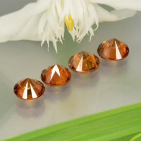 3,63 ct natürliche orangefarbener Zirkon-Edelsteine, Rundschliff, VS