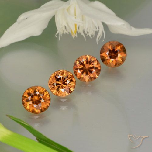 3.73ctw Natürlicher Medium-Dark Orange  Zirkon, Runden, VS