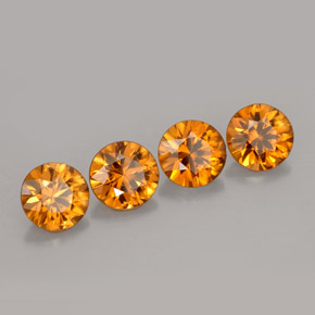  ct natürliche orangefarbener Zirkon-Edelsteine, Rundschliff, VS