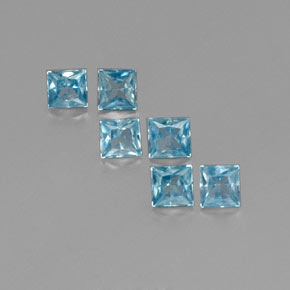  ct natürliche blauer Zirkon-Edelsteine, Quadrat, VVS-VS